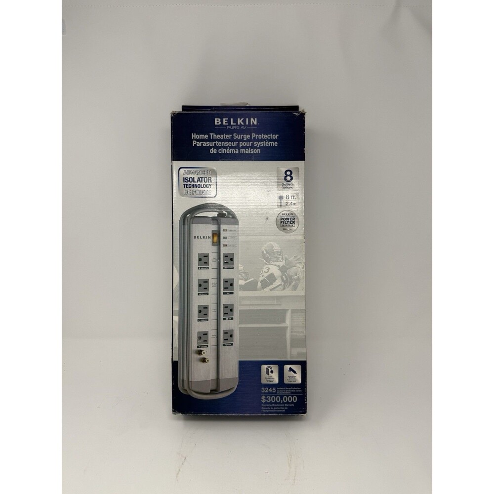 Belkin Home Theater Surge Protector 8 Outlets 3245 Joules 8ft Cord